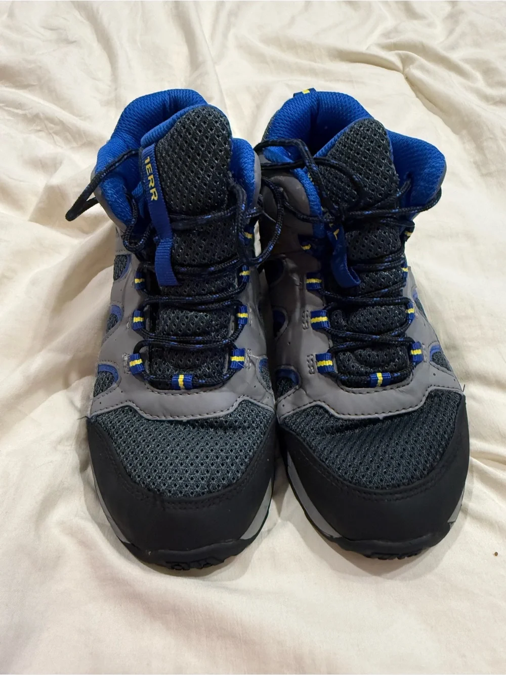 Merrell Boys Hiking Shoes | Size 2 | Gray Blue Trail Sneakers